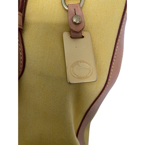 Vintage Dooney & Bourke Cabriolet & Vachetta Leather Yellow Bucket Shoulder Bag - Picture 5 of 12